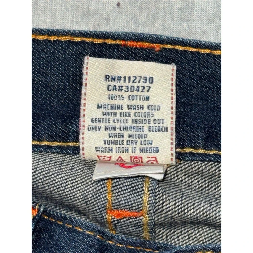 True Religion Joey Jeans Mens Blue Bootcut Dark Wash Denim Size‎ 38